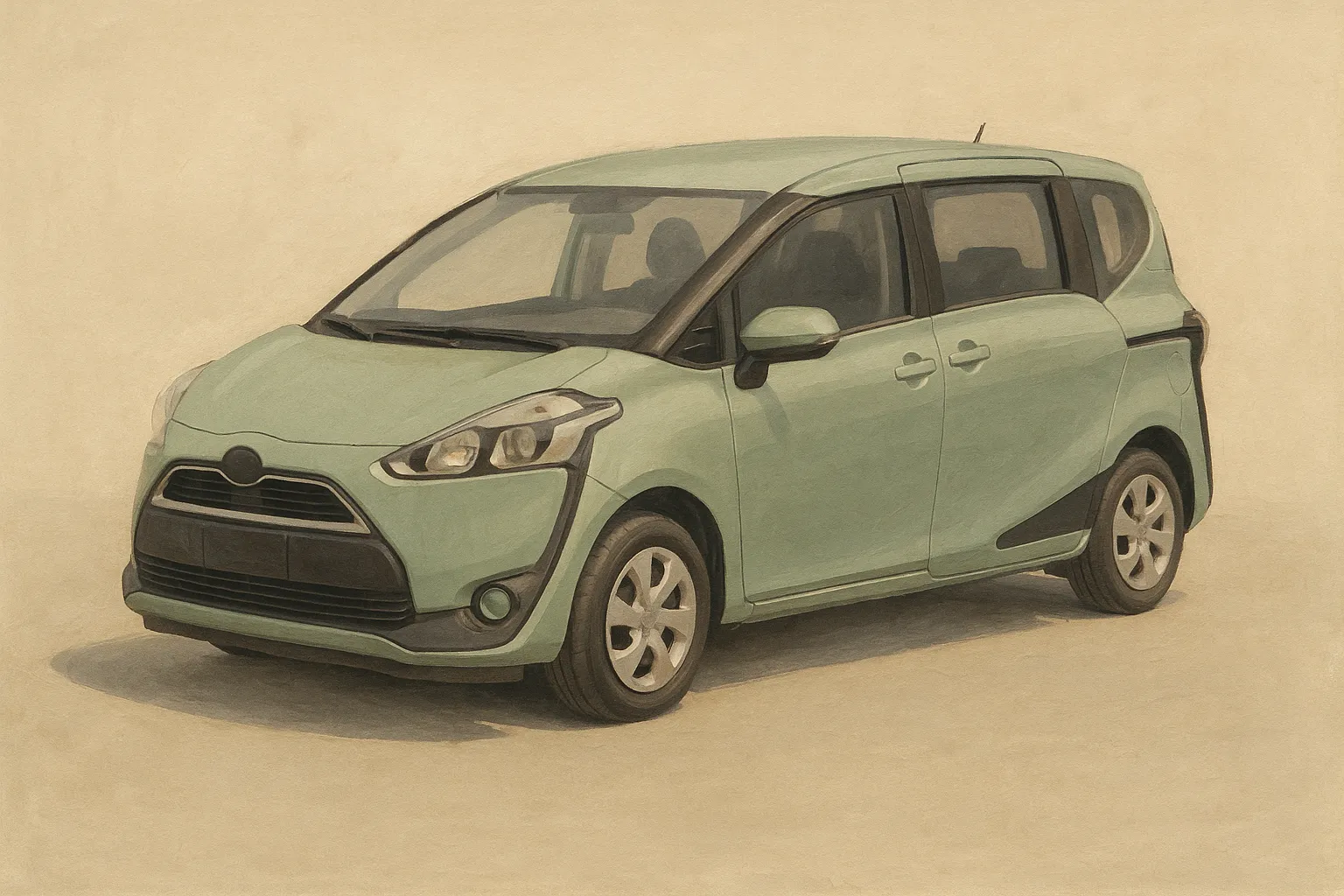 Toyota Sienta — художественная иллюстрация
